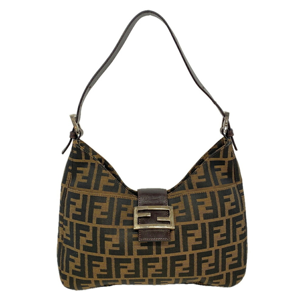 Fendi Zucca Nylon Canvas Handbag, Brown, Women's